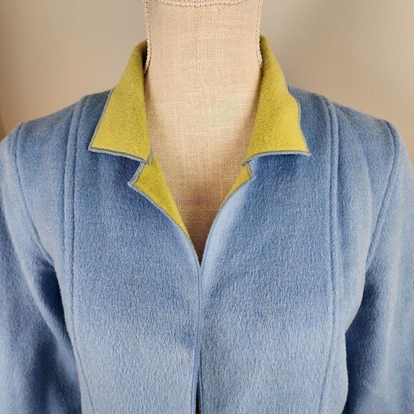 Harve Benard Two Tone Open Wool Blend Cardigan Jacket Size 4 - Picture 2 of 9